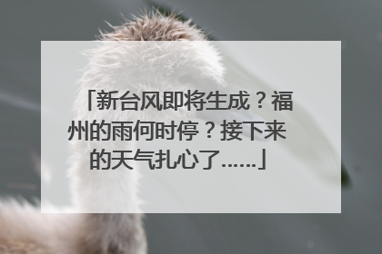 新台风即将生成？福州的雨何时停？接下来的天气扎心了……