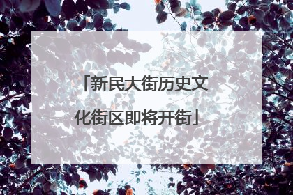 新民大街历史文化街区即将开街