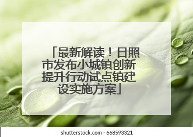 最新解读！日照市发布小城镇创新提升行动试点镇建设实施方案