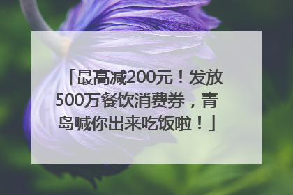 最高减200元！发放500万餐饮消费券，青岛喊你出来吃饭啦！