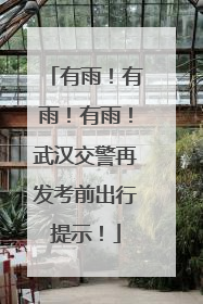 有雨！有雨！有雨！武汉交警再发考前出行提示！