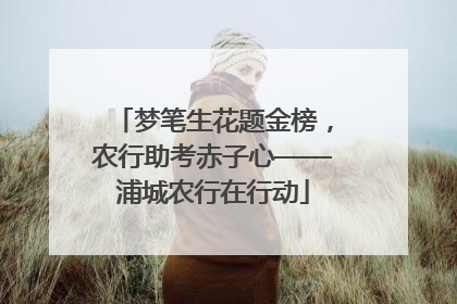 梦笔生花题金榜，农行助考赤子心——浦城农行在行动