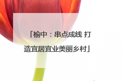 榆中：串点成线 打造宜居宜业美丽乡村