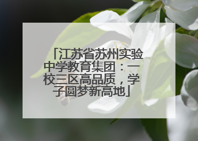 江苏省苏州实验中学教育集团：一校三区高品质，学子圆梦新高地