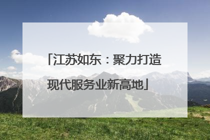 江苏如东：聚力打造现代服务业新高地