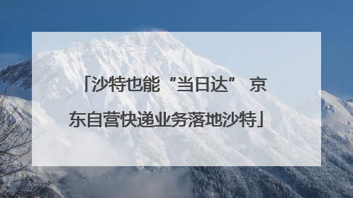 沙特也能“当日达” 京东自营快递业务落地沙特
