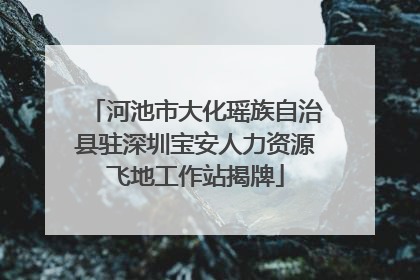 河池市大化瑶族自治县驻深圳宝安人力资源飞地工作站揭牌
