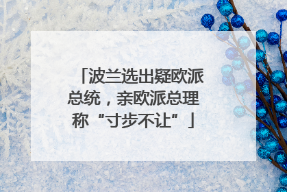波兰选出疑欧派总统，亲欧派总理称“寸步不让”