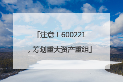 注意！600221，筹划重大资产重组