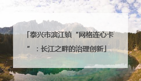 泰兴市滨江镇“网格连心卡”：长江之畔的治理创新