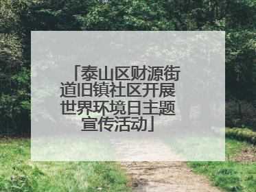 泰山区财源街道旧镇社区开展世界环境日主题宣传活动