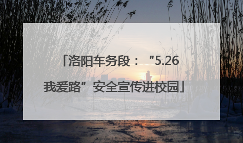 洛阳车务段：“5.26我爱路”安全宣传进校园