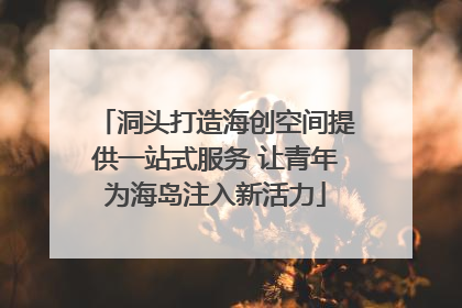 洞头打造海创空间提供一站式服务 让青年为海岛注入新活力