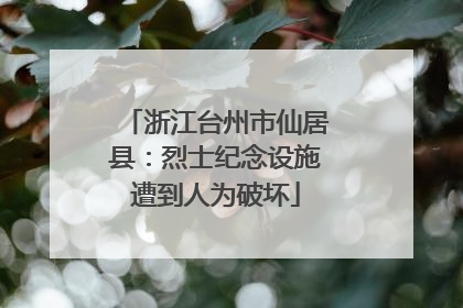 浙江台州市仙居县：烈士纪念设施遭到人为破坏