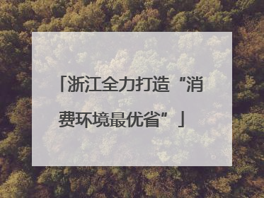 浙江全力打造“消费环境最优省”