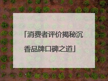 消费者评价揭秘沉香品牌口碑之道