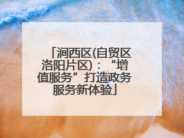 涧西区(自贸区洛阳片区)：“增值服务”打造政务服务新体验
