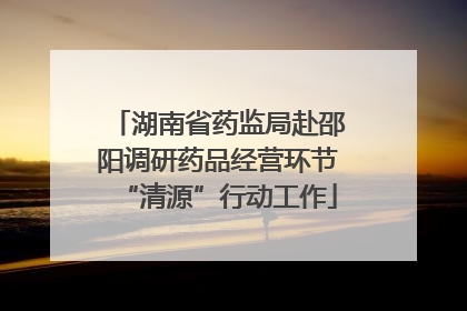 湖南省药监局赴邵阳调研药品经营环节“清源”行动工作
