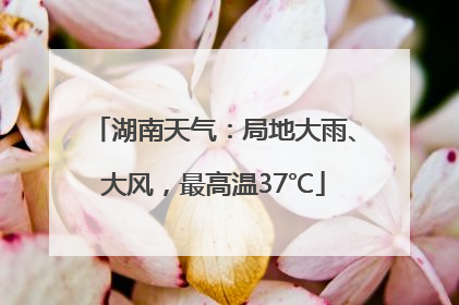 湖南天气：局地大雨、大风，最高温37℃