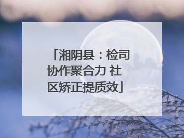 湘阴县：检司协作聚合力 社区矫正提质效