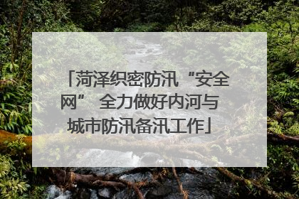 菏泽织密防汛“安全网” 全力做好内河与城市防汛备汛工作