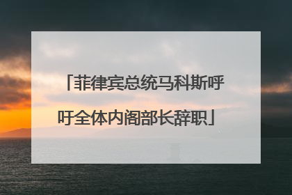菲律宾总统马科斯呼吁全体内阁部长辞职