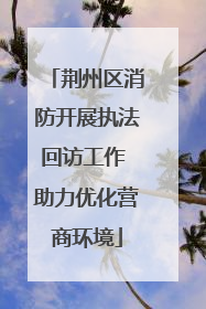 荆州区消防开展执法回访工作 助力优化营商环境