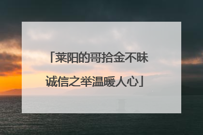 莱阳的哥拾金不昧 诚信之举温暖人心