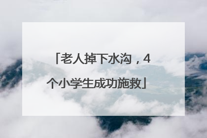 老人掉下水沟，4个小学生成功施救