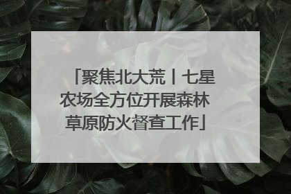 聚焦北大荒丨七星农场全方位开展森林草原防火督查工作