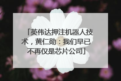 英伟达押注机器人技术，黄仁勋：我们早已不再仅是芯片公司