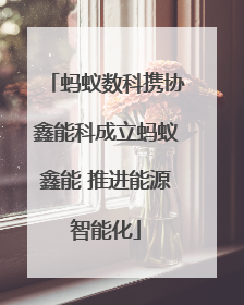 蚂蚁数科携协鑫能科成立蚂蚁鑫能 推进能源智能化