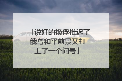 说好的换俘推迟了 俄乌和平前景又打上了一个问号