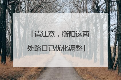 请注意，衡阳这两处路口已优化调整