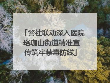 警社联动深入医院 珞珈山街道精准宣传筑牢禁毒防线