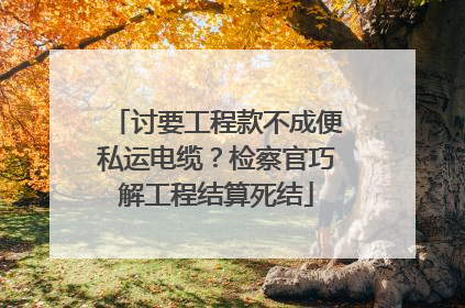 讨要工程款不成便私运电缆？检察官巧解工程结算死结