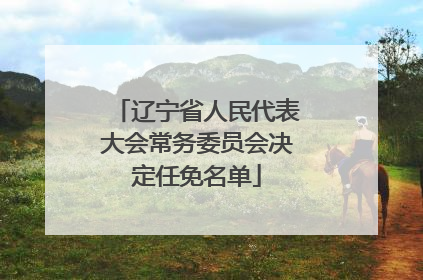 辽宁省人民代表大会常务委员会决定任免名单