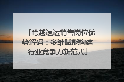 跨越速运销售岗位优势解码：多维赋能构建行业竞争力新范式