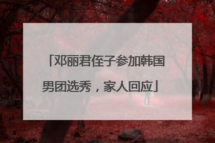 邓丽君侄子参加韩国男团选秀，家人回应