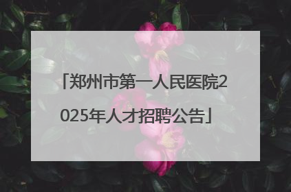 郑州市第一人民医院2025年人才招聘公告