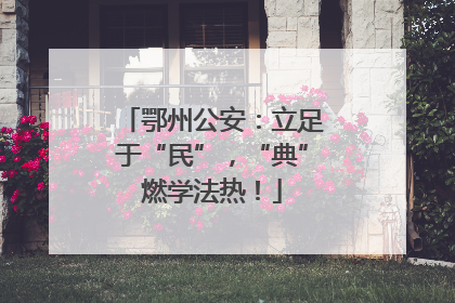 鄂州公安：立足于“民”，“典”燃学法热！