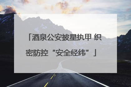 酒泉公安披星执甲 织密防控“安全经纬”