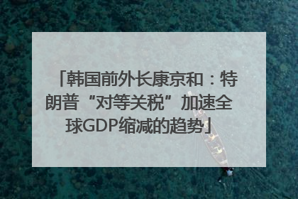 韩国前外长康京和：特朗普“对等关税”加速全球GDP缩减的趋势