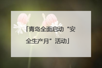 青岛全面启动“安全生产月”活动