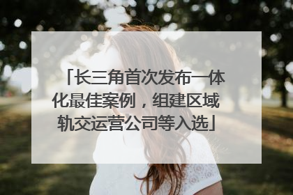 长三角首次发布一体化最佳案例，组建区域轨交运营公司等入选