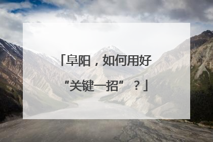 阜阳，如何用好“关键一招”？