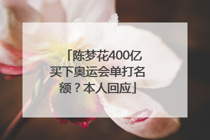 陈梦花400亿买下奥运会单打名额？本人回应