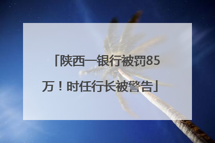 陕西一银行被罚85万！时任行长被警告