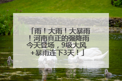 雨！大雨！大暴雨！河南真正的强降雨今天登场，9级大风+暴雨连下3天！