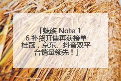 魅族 Note 16 补货开售再获榜单桂冠，京东、抖音双平台销量领先！